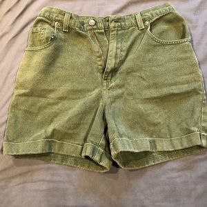 Vintage Green High Waisted Shorts